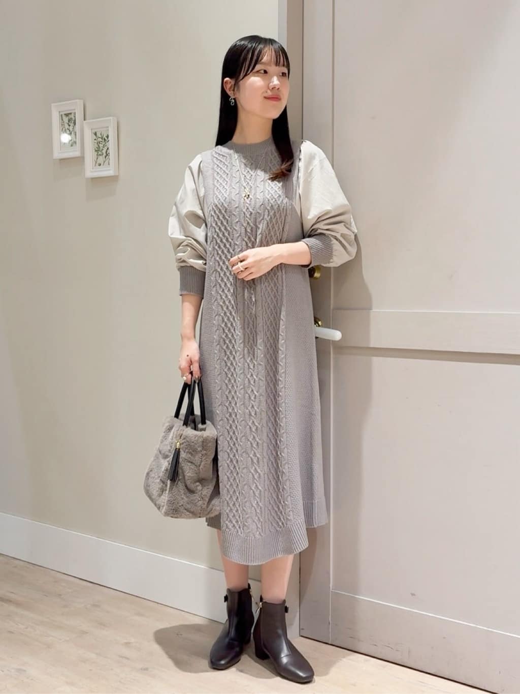 Mayuさんの「grove｜タックタッセルエコファー2WAYトート」を使ったコーディネート