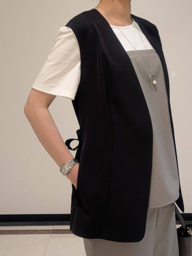 mikiさんの「COUP DE CHANCE｜【手洗い可】レイヤード風カットソー」を使ったコーディネート