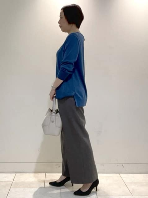 フミさんの「Reflect｜【ちくちくしない／アンサンブル可／通勤におすすめ◎】オフボディニット」を使ったコーディネート