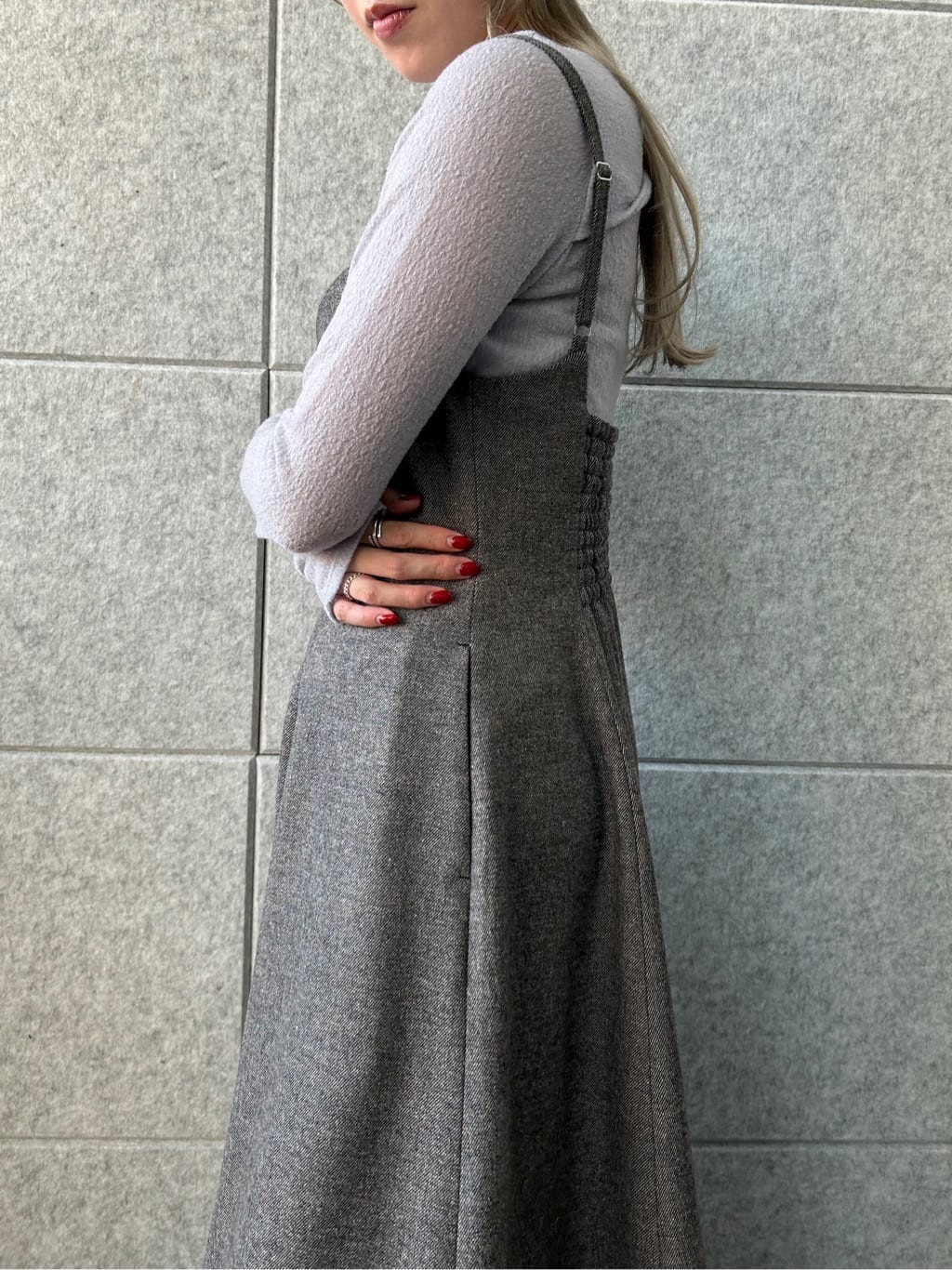 honoka Aさんの「CODE A｜tweed zip cami dress」を使ったコーディネート