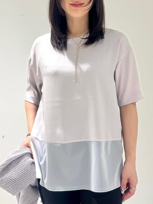 そんさんの「INDIVI｜【洗える】裾シアー半袖トップス」を使ったコーディネート
