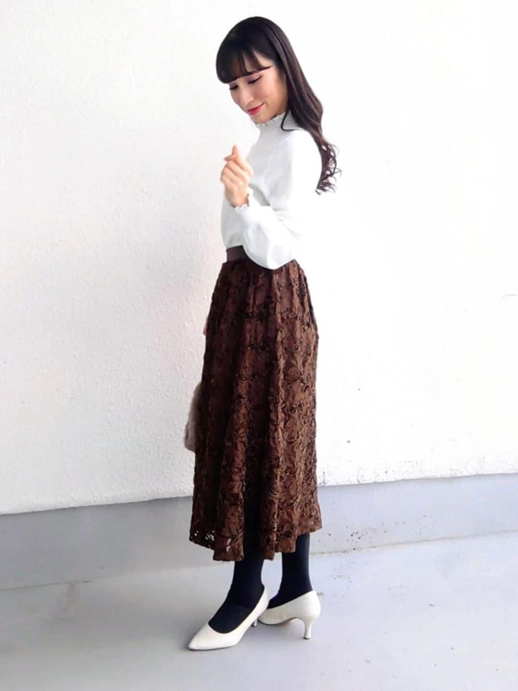 keinaさんの「SunaUna｜【SS～Lサイズ展開／6色展開】パール調ニット」を使ったコーディネート