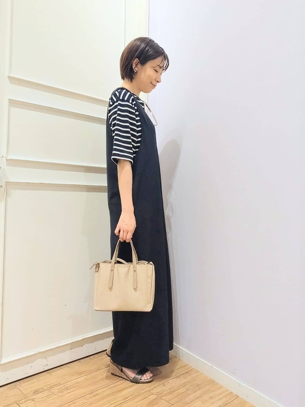miomioさんの「SHOO･LA･RUE｜【前後2WAY/洗える】さらっと着られるサロペット」を使ったコーディネート