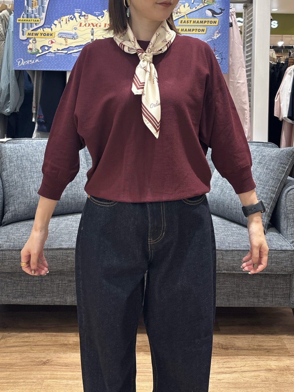 risaさんの「Dessin｜【洗える】後ろボタンニットプルオーバー七分袖」を使ったコーディネート