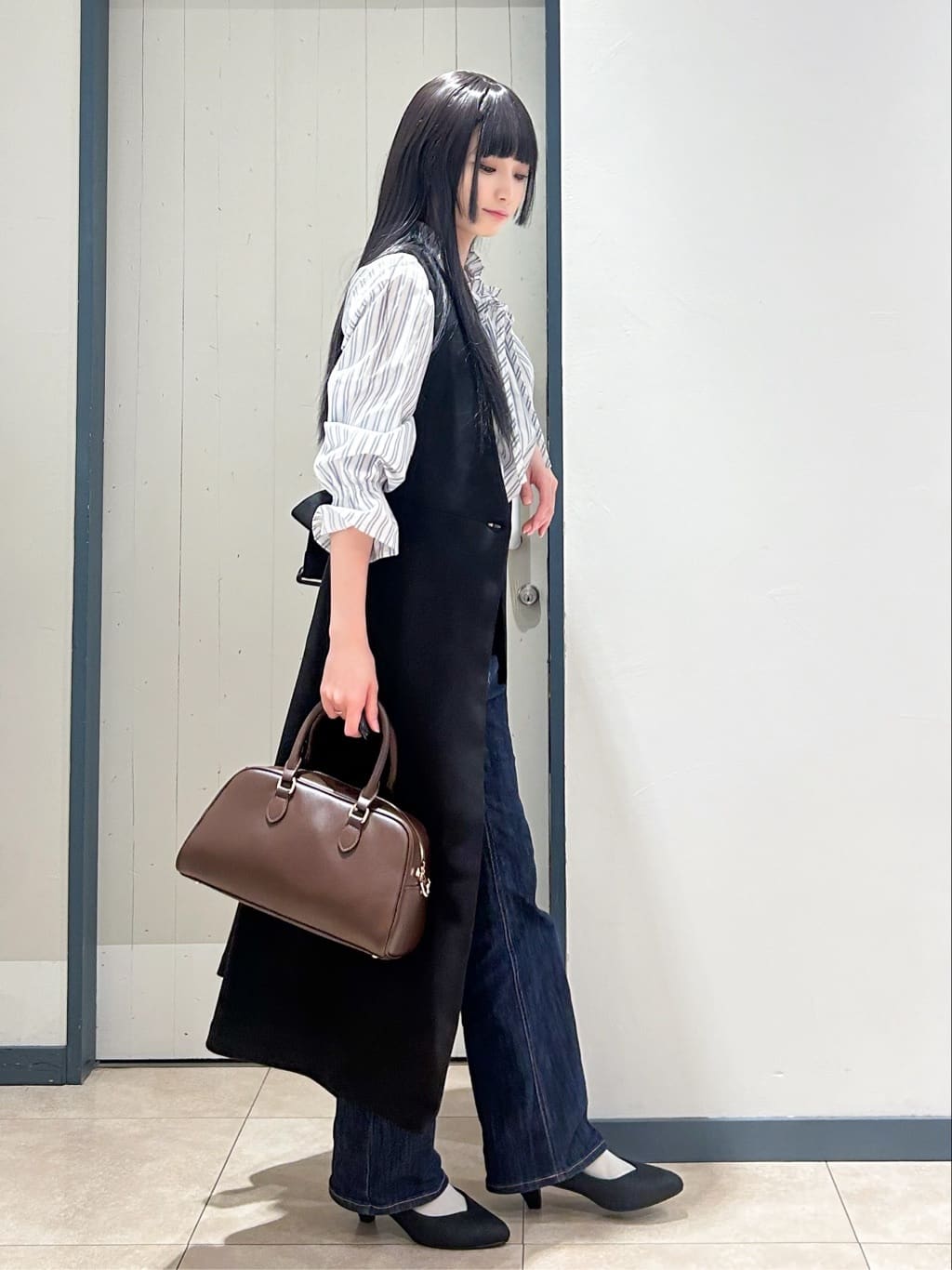 yukinoさんの「grove｜フリルカラーリボンブラウス」を使ったコーディネート