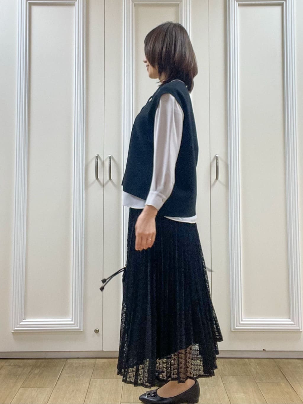 めいさんの「Reflect｜【配色ボウタイ付き】八分袖ジョーゼットブラウス」を使ったコーディネート