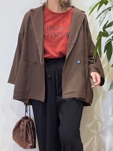 misakiさんの「SHOO･LA･RUE｜【S-LL/ひんやり】さらっとしたタッチが心地よい ダブルブレストジャケット」を使ったコーディネート