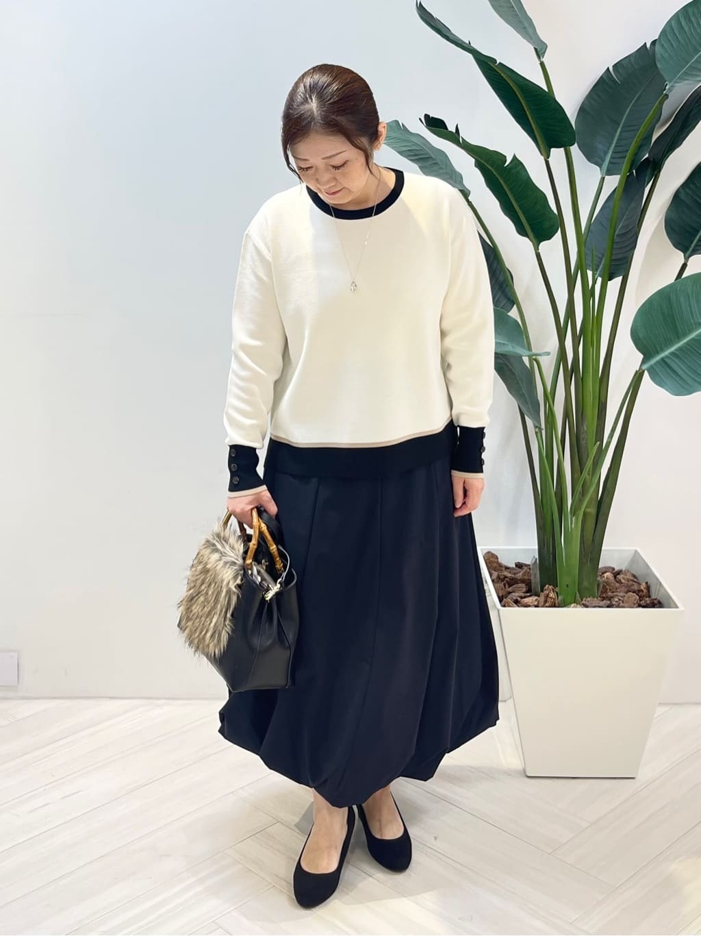 Tomoさんの「UNTITLED｜【アンサンブル可/洗える】ウールミラノリブニット」を使ったコーディネート