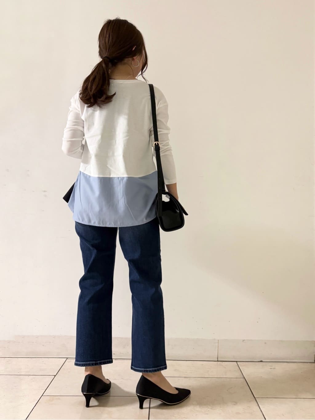 kahoさんの「INDIVI｜【コットン】シャツ切り替えカットソー」を使ったコーディネート