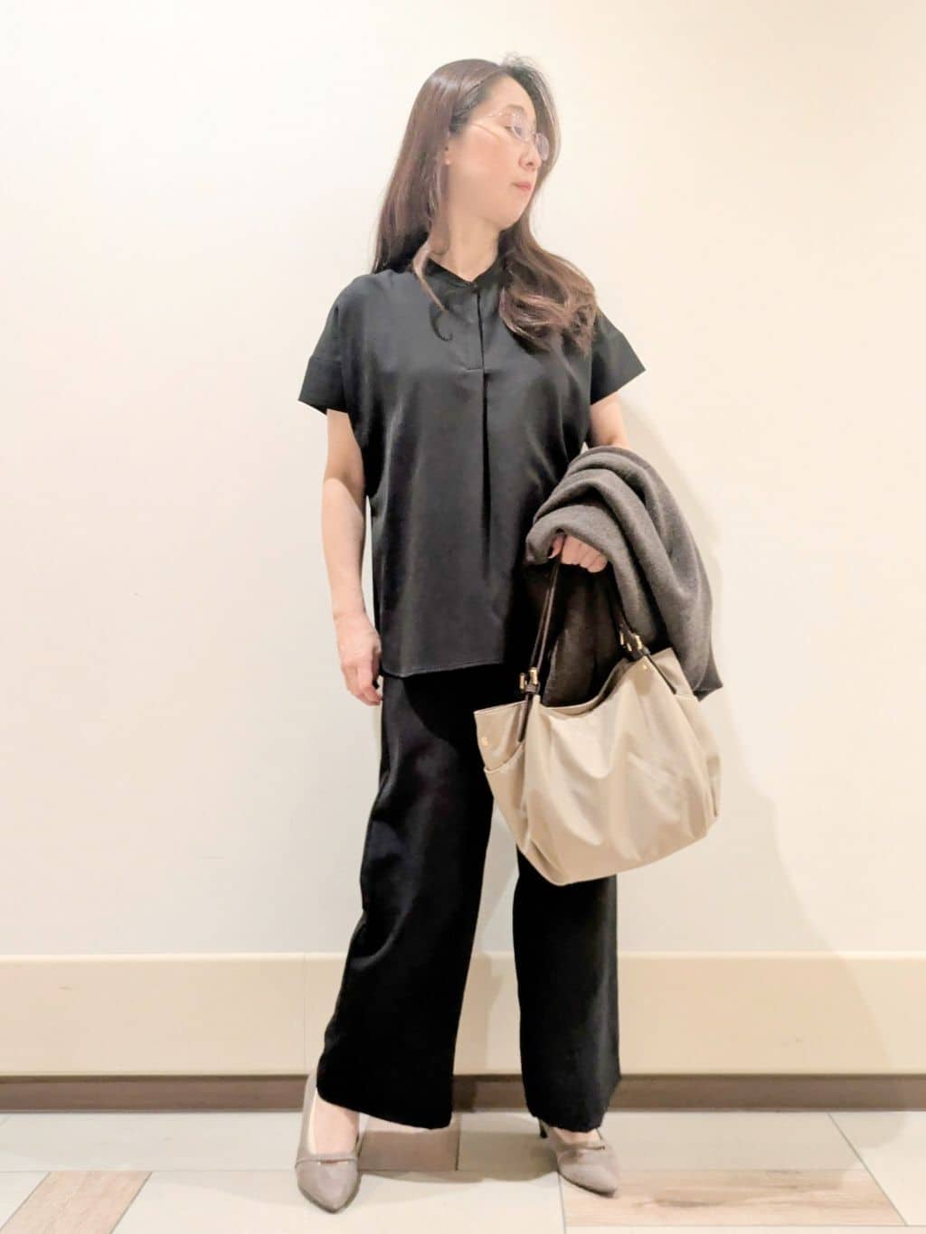 imamiさんの「Reflect｜【ライトアウター／気軽な羽織に◎】オフボディカーディガン」を使ったコーディネート