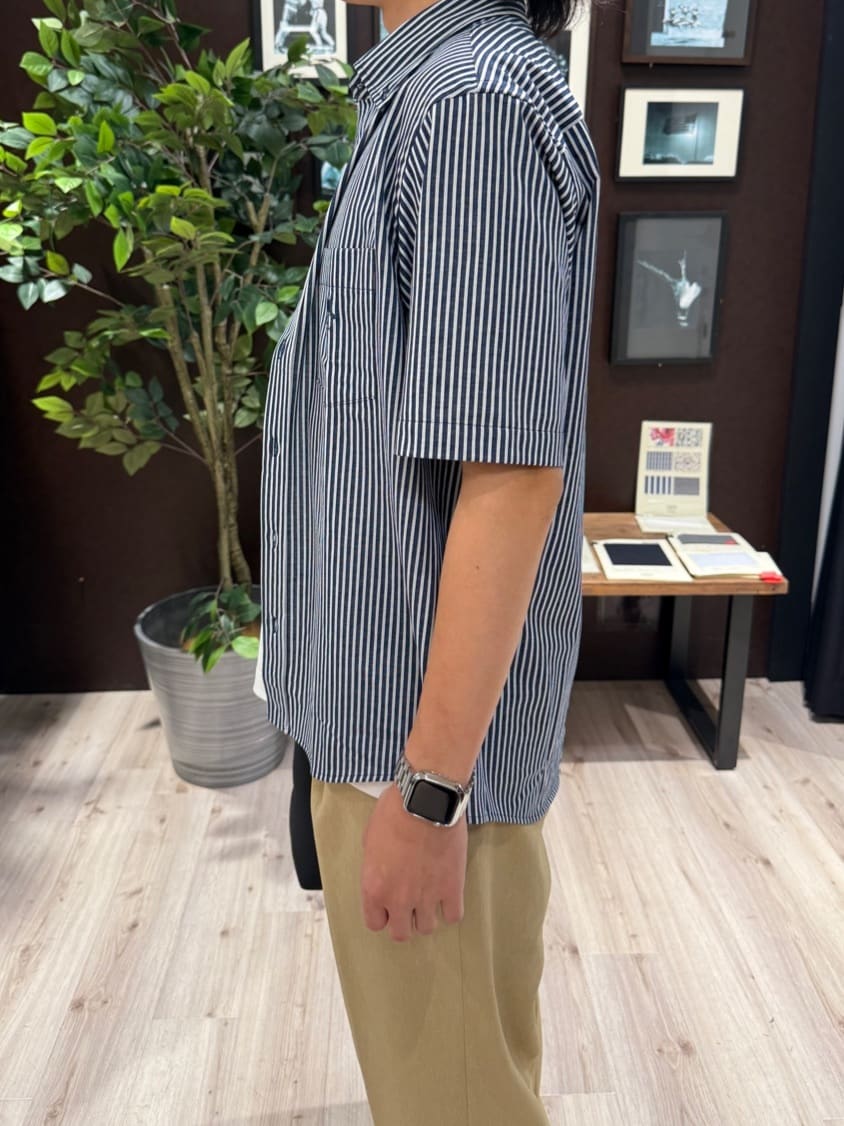 Shoさんの「TAKEO KIKUCHI｜【COOL CITY WEAR】ストライプジャージ ボタンダウンシャツ /接触冷感」を使ったコーディネート