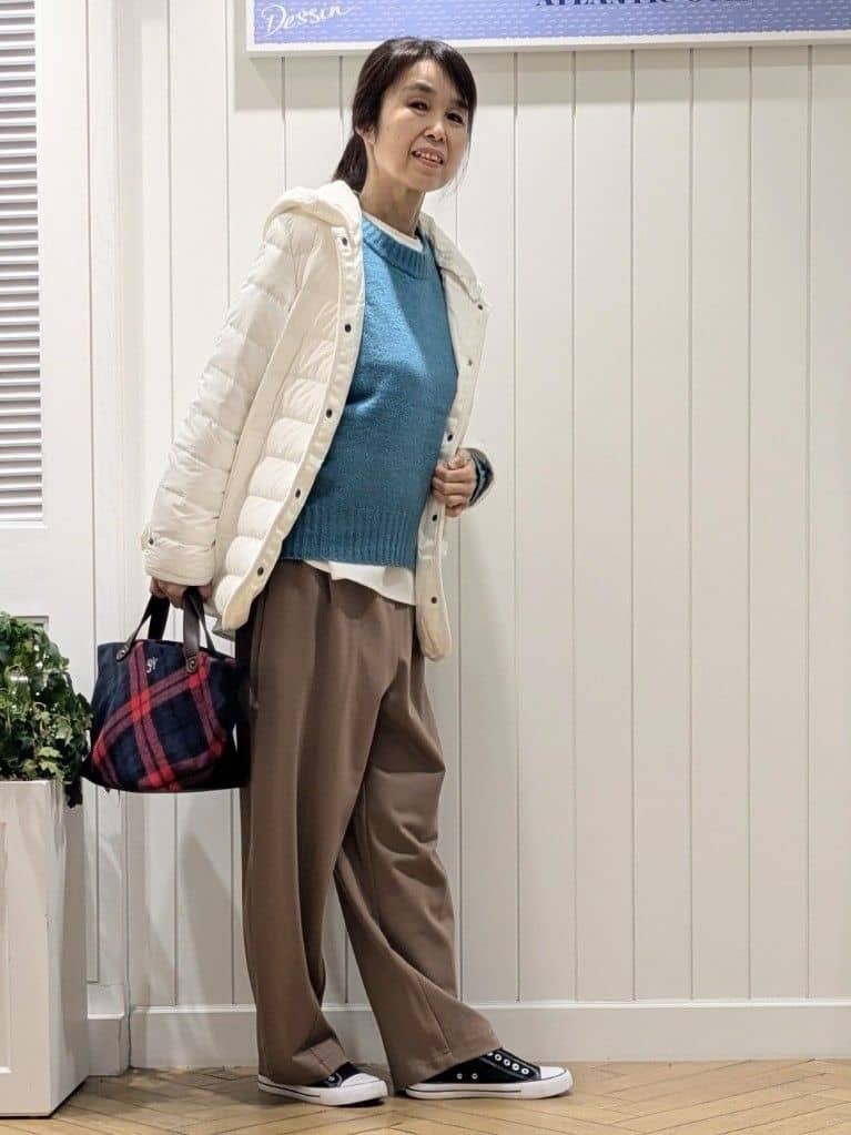 keikoさんの「Dessin｜【撥水・2WAY】ミュラーダウンコートミドル丈」を使ったコーディネート