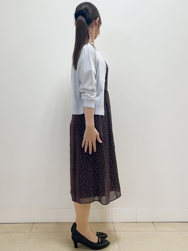 ハルさんの「Reflect｜【WEB先行カラーあり／マシンウォッシュ可／ナローベルト付き】オフボディツイードチェックワンピース」を使ったコーディネート
