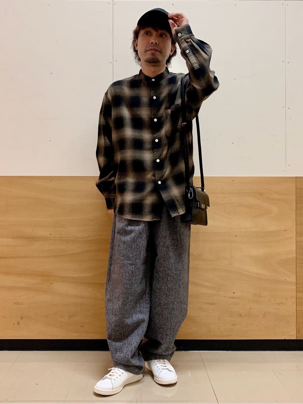 MATUさんの「THE SHOP TK｜オンブレーチェックバンドカラーシャツ 【洗濯機OK】」を使ったコーディネート