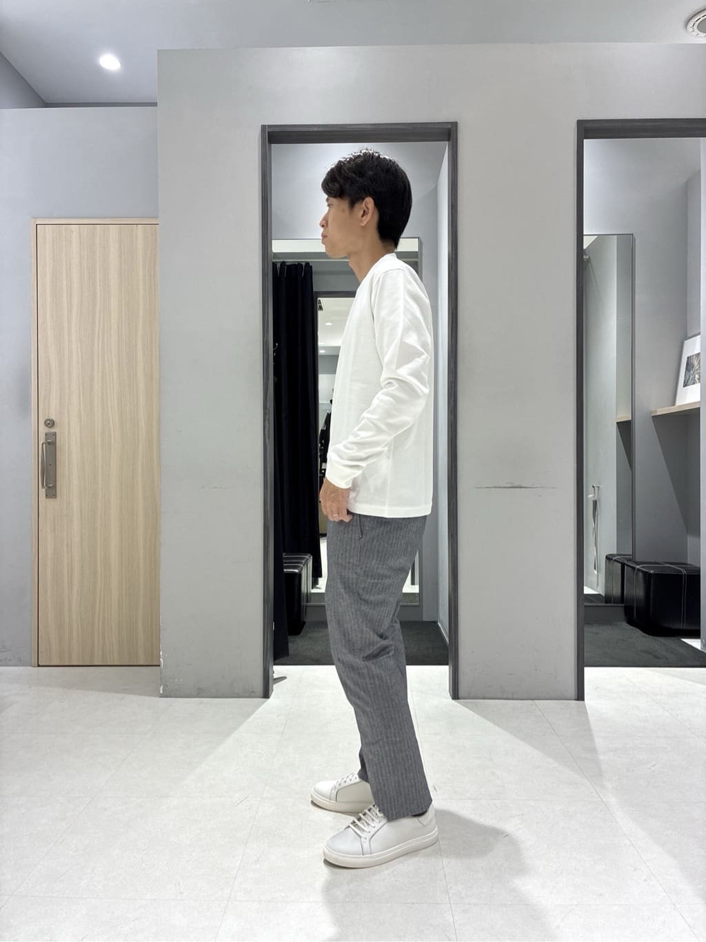 わいずみさんの「TAKEO KIKUCHI｜ボーラーハット柄 長袖シャツ」を使ったコーディネート