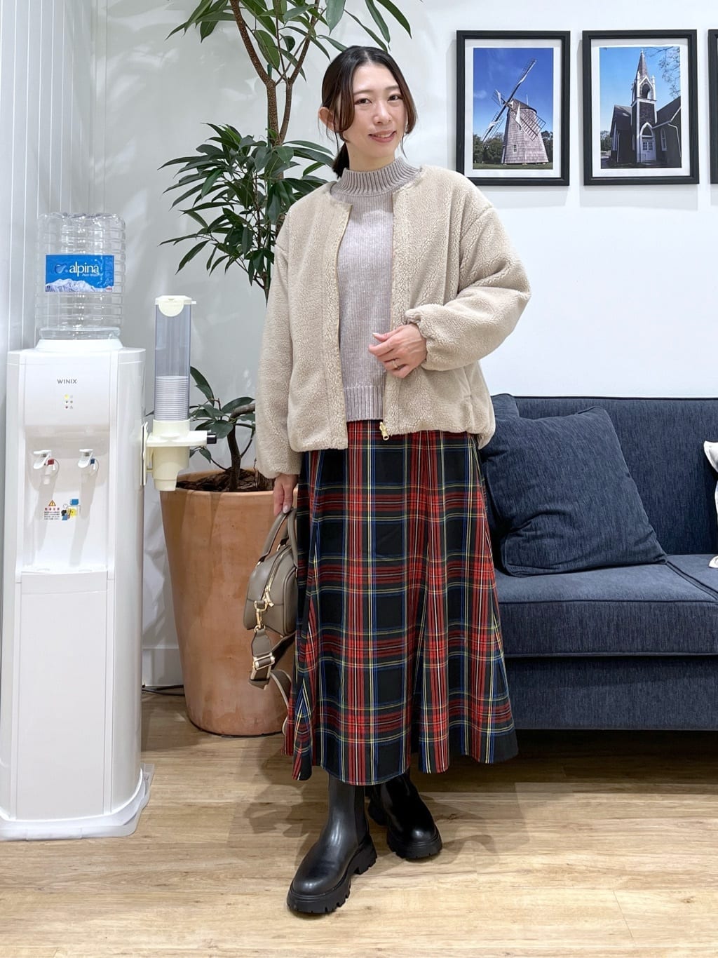 canaさんの「Dessin｜【洗える】ハイネックベロアモールニット」を使ったコーディネート