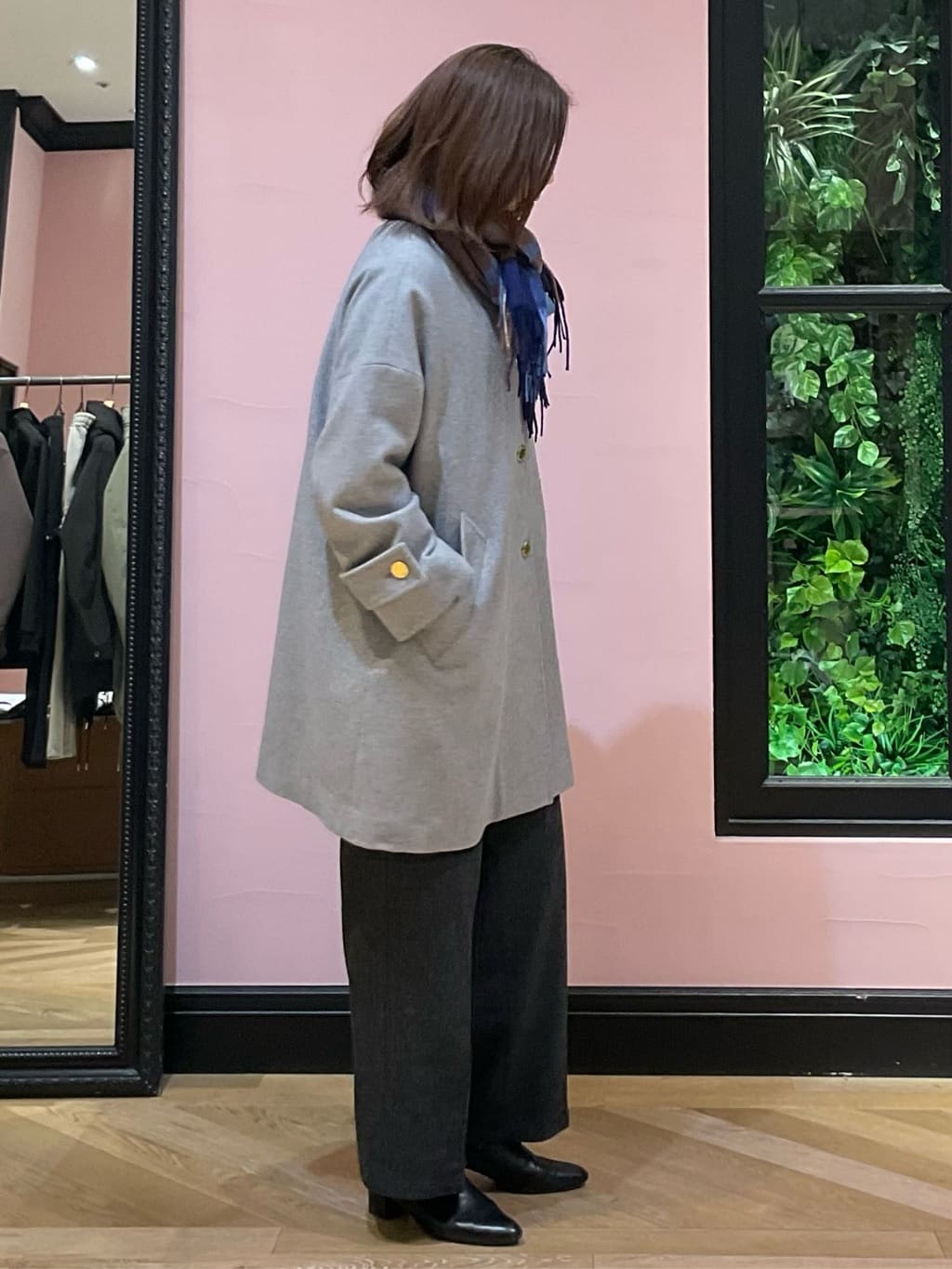 maruさんの「DRESSTERIOR｜ウールブレンドチェックストール」を使ったコーディネート