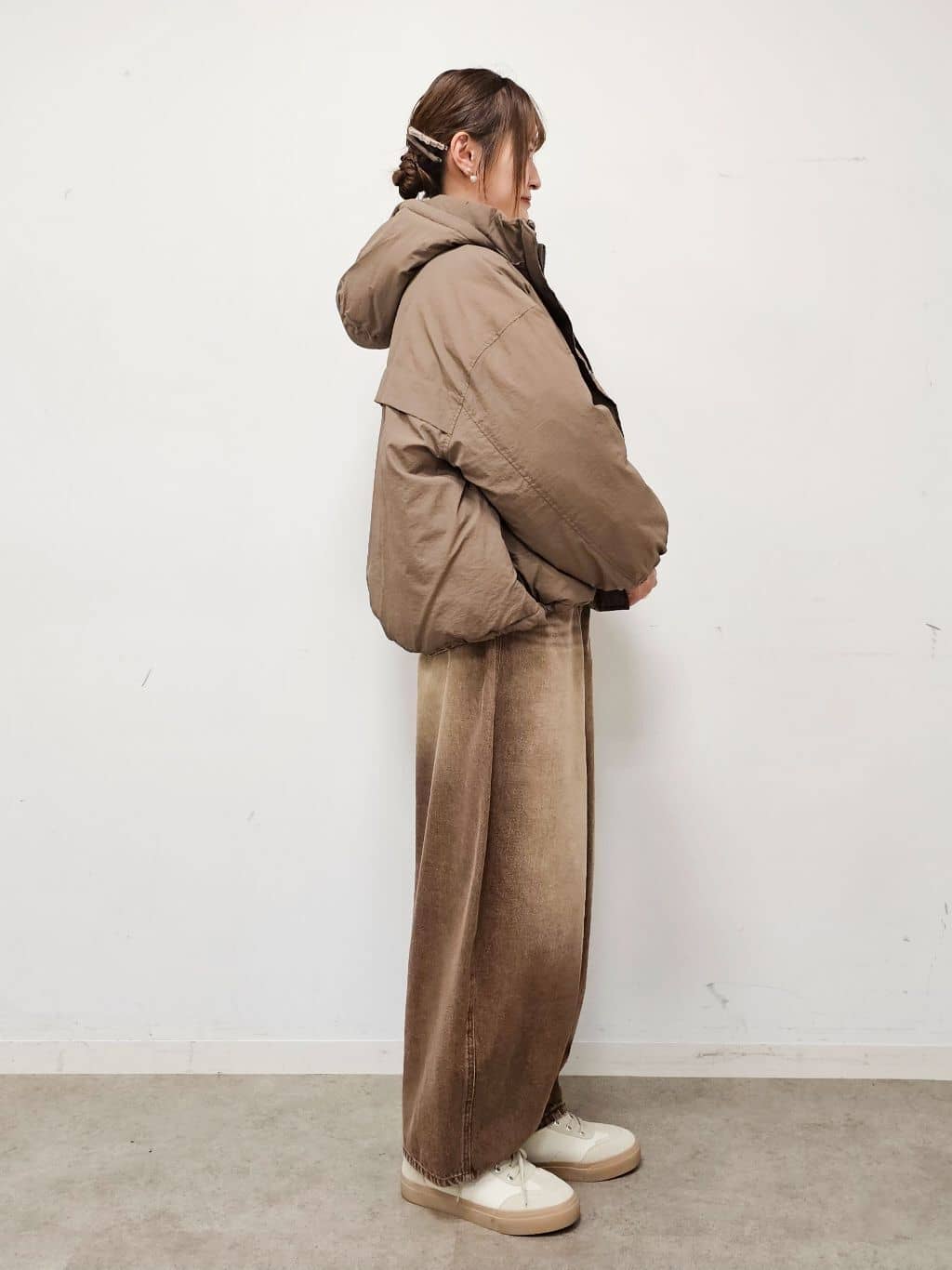 ゆゆさんの「SHOO･LA･RUE｜【撥水/あったか】たっぷり着られる 中綿モンスターショートコート」を使ったコーディネート