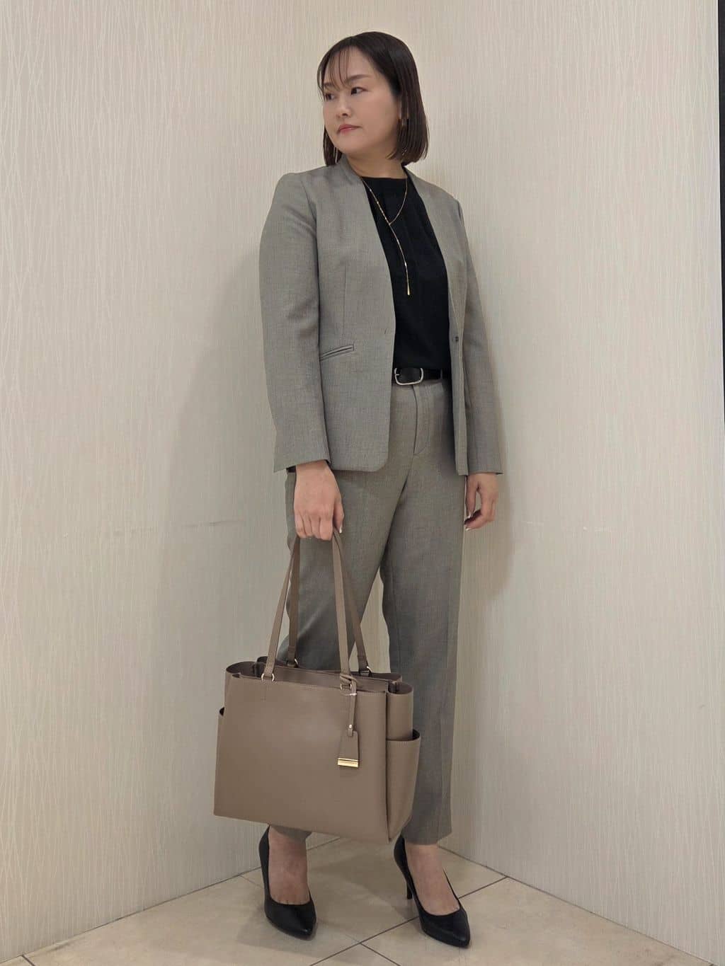 naokoさんの「UNTITLED｜【洗える/お仕事スーツ】ドライメランジ カラーレスジャケット」を使ったコーディネート
