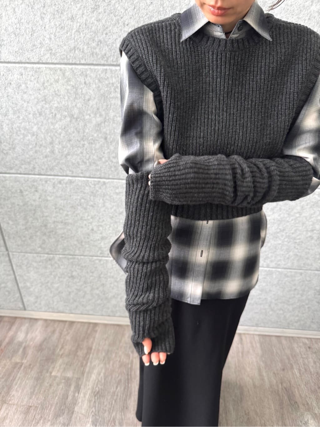 designer yukaさんの「CODE A｜shadow check over shirt」を使ったコーディネート