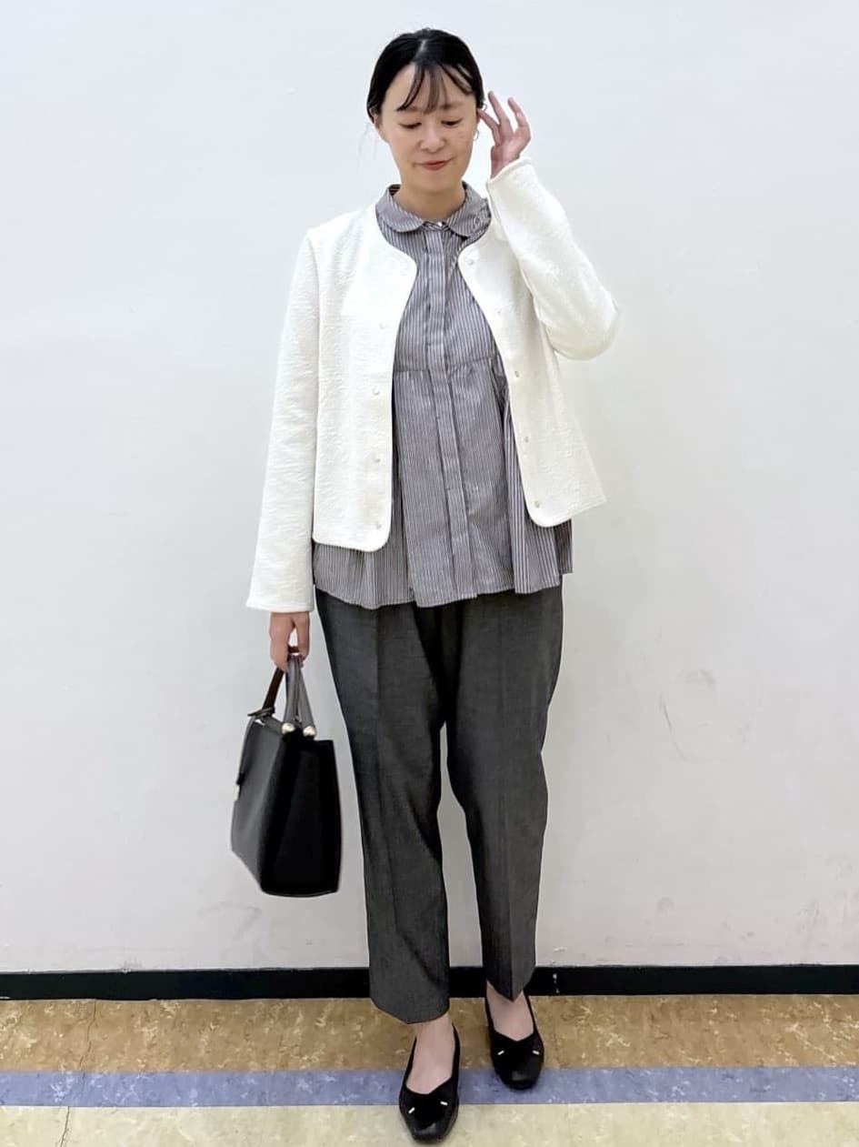 akariさんの「index｜ストレッチノーカラーブルゾン【洗濯機OK】」を使ったコーディネート
