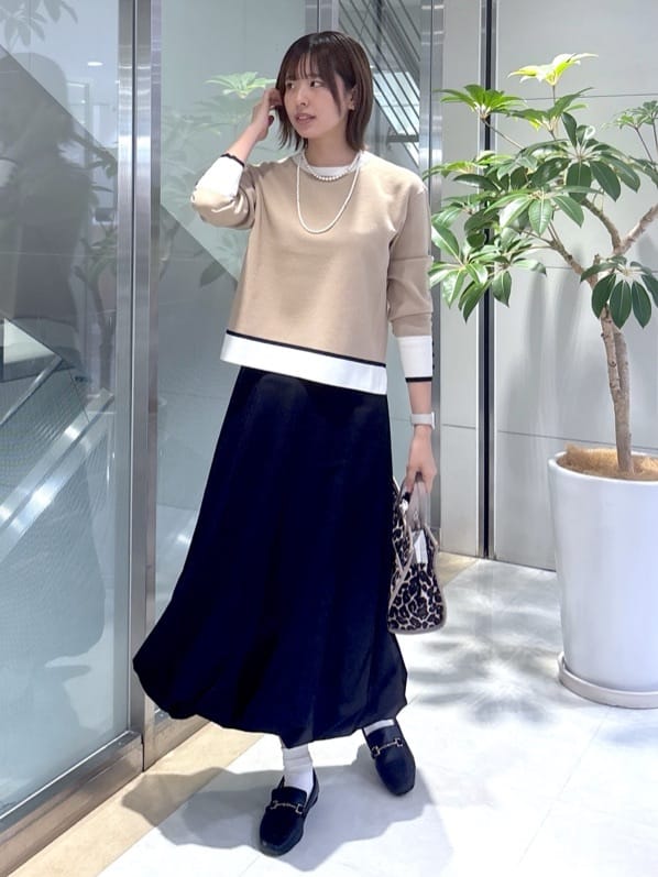 yukaさんの「UNTITLED｜【アンサンブル可/洗える】ウールミラノリブニット」を使ったコーディネート