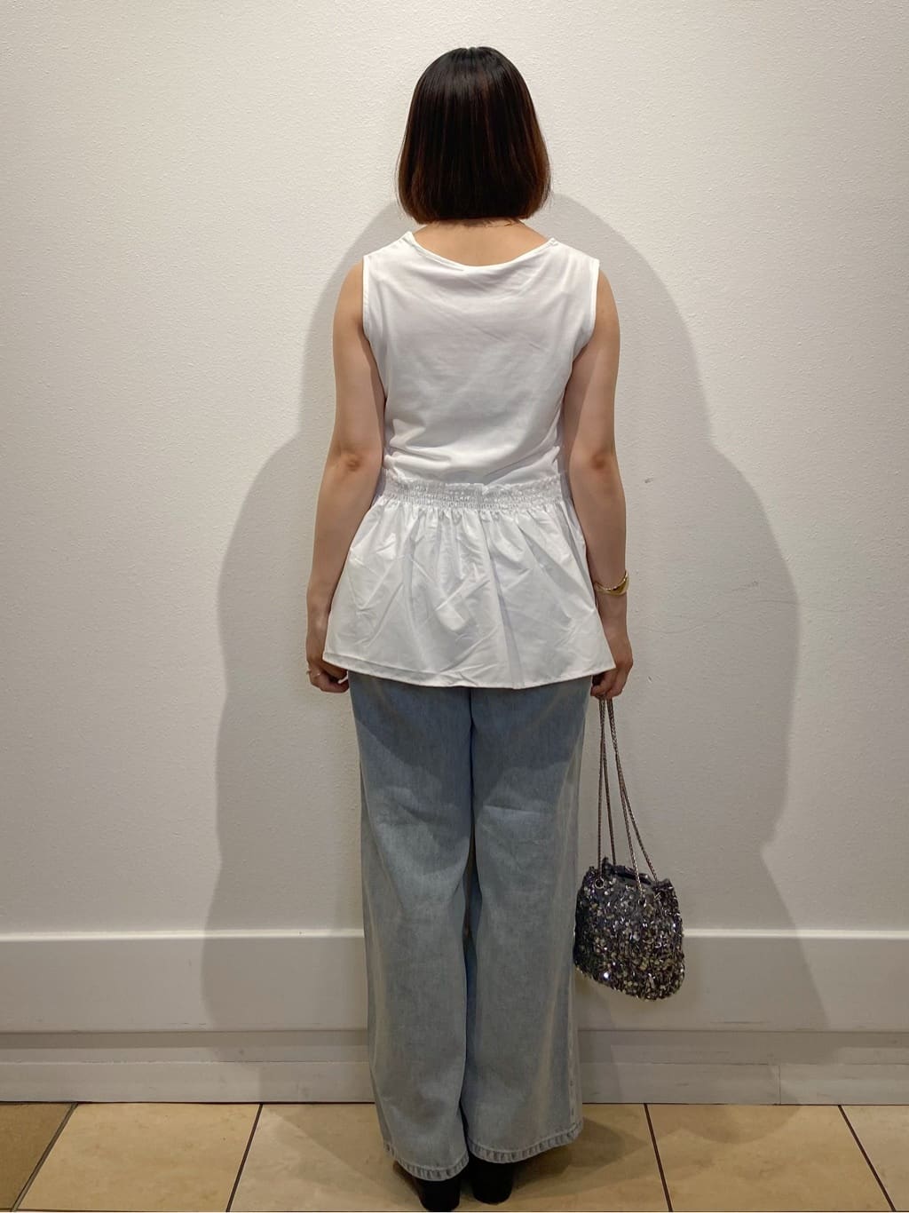 kimiさんの「index｜ノースリペプラムドッキングトップス【洗濯機洗い可／接触冷感】」を使ったコーディネート
