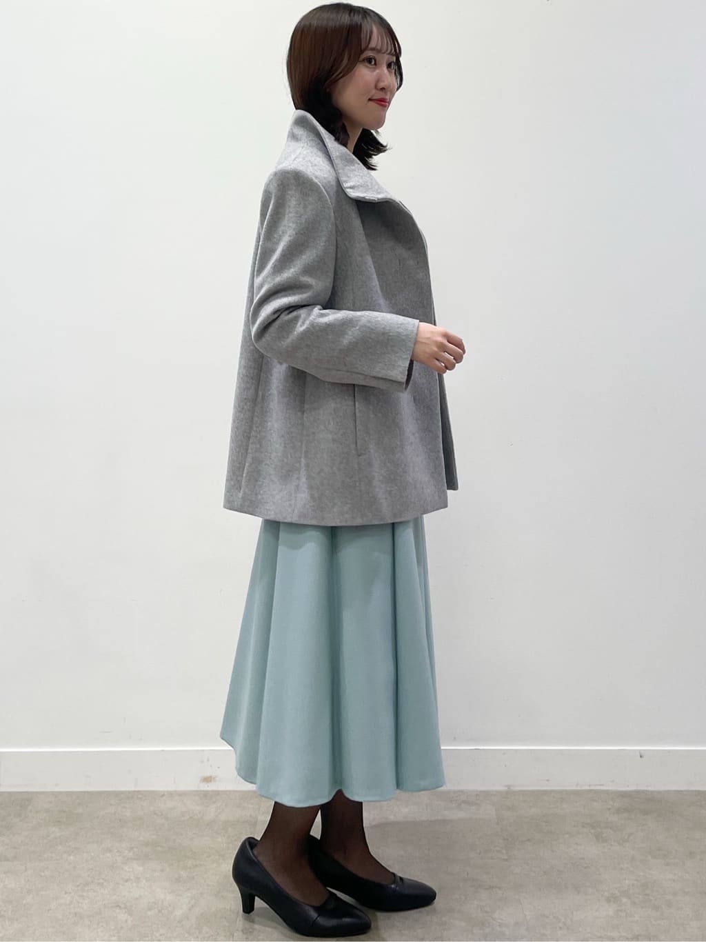 yukariさんの「Reflect｜【SS-4Lサイズ／衿が顔に当たらない◎】スタンドネックミドルコート」を使ったコーディネート