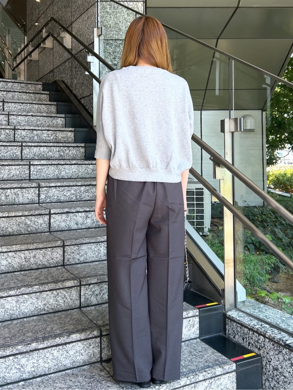 Risaさんの「OPAQUE.CLIP｜スウェットライクドルマンスリーブニット【洗濯機洗い可】」を使ったコーディネート