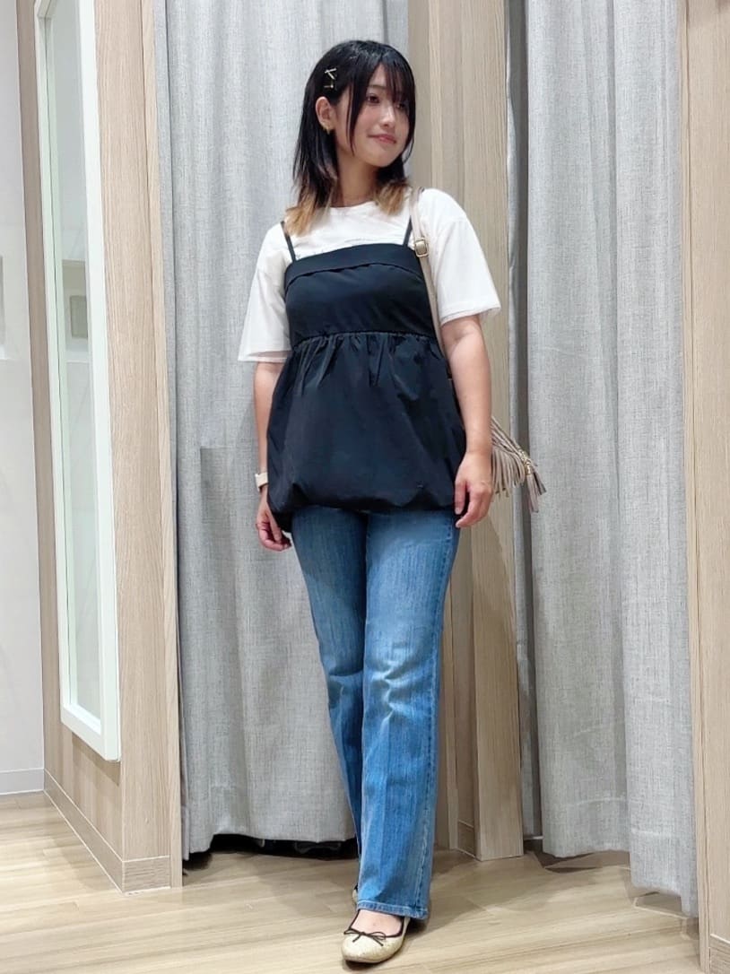 Fumikaさんの「grove｜ラフだけどおしゃれ　チュールレイヤードTシャツ」を使ったコーディネート