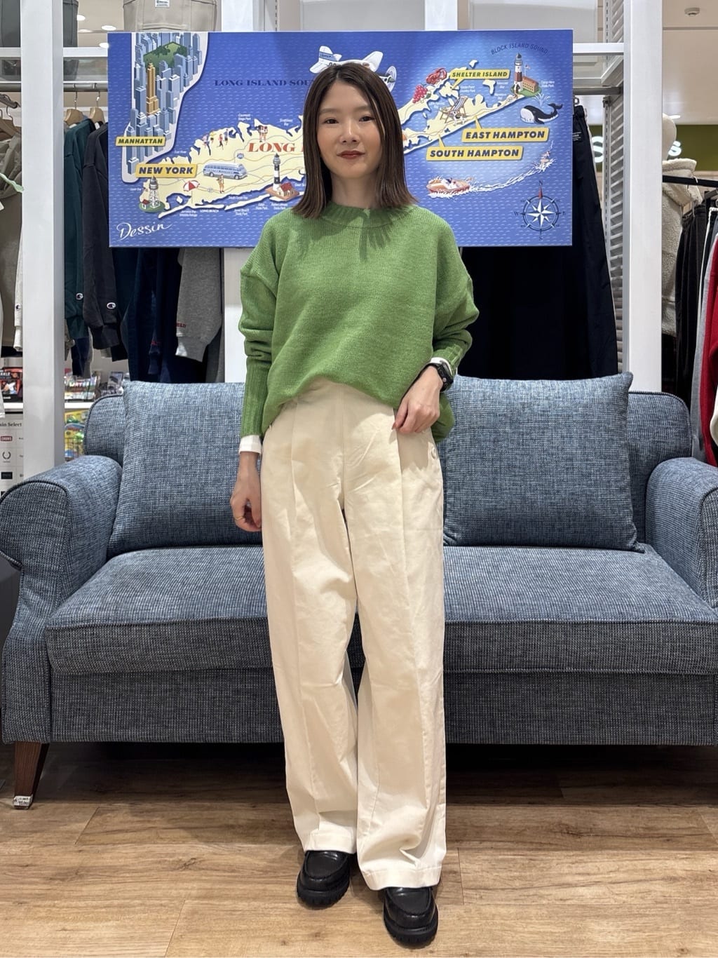 risaさんの「Dessin｜【洗える】クルーネックワイドニット」を使ったコーディネート