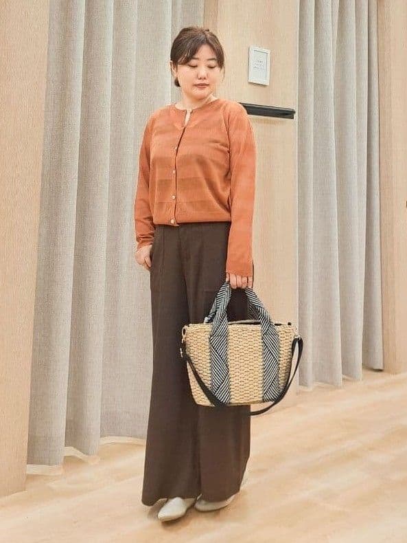 ふるさんの「grove｜シアーボーダーカーディガン」を使ったコーディネート