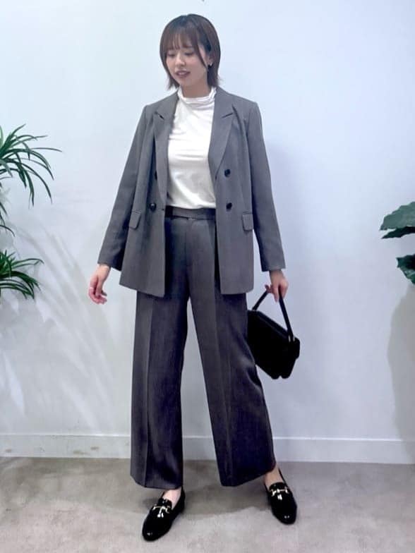 yukaさんの「UNTITLED｜【セットアップ可】ウールライク ダブルブレストジャケット」を使ったコーディネート