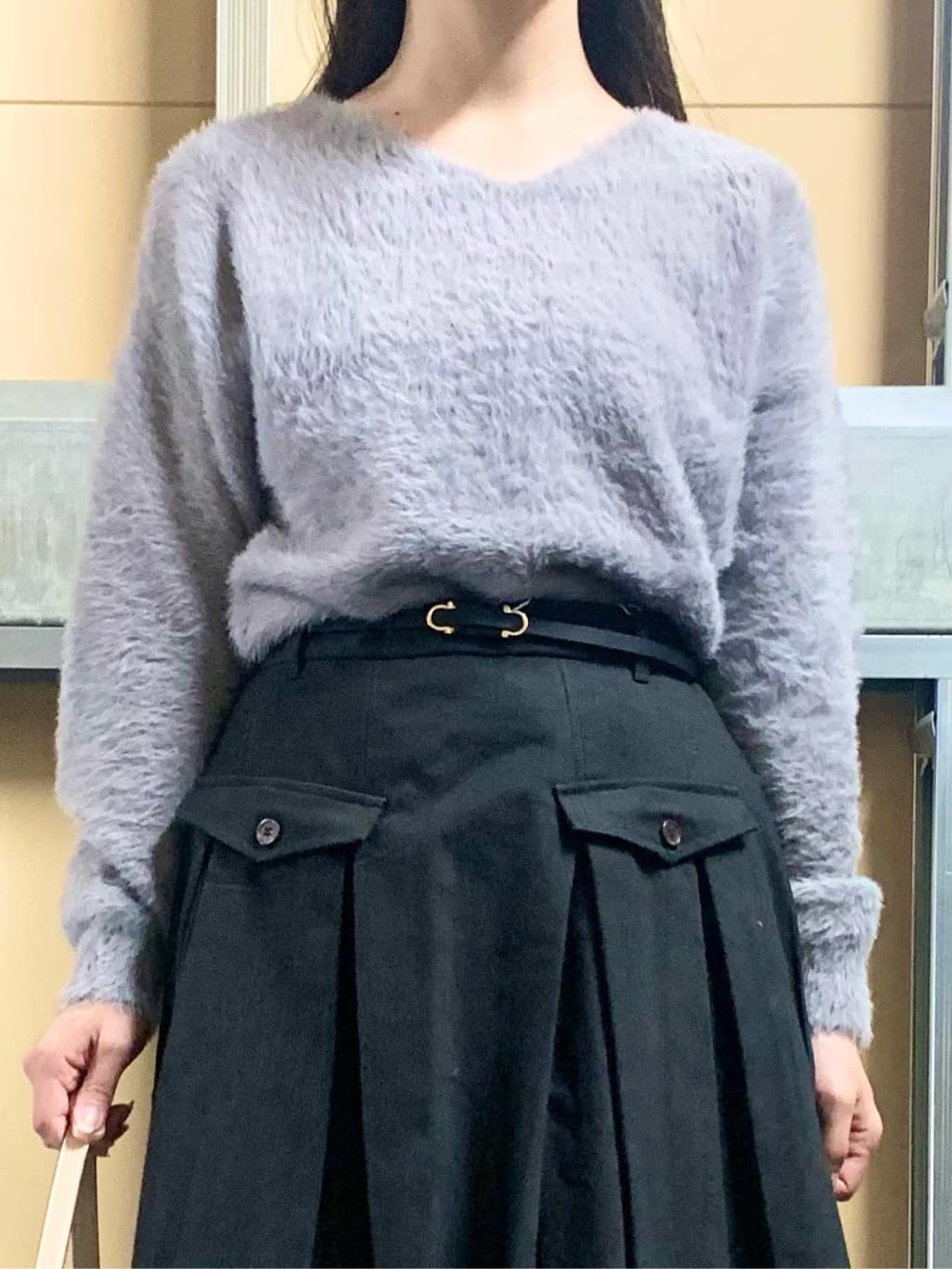 sahoさんの「THE SHOP TK｜【華やかで柔らか】ふわふわフェザーニット/洗える・前後2WAY」を使ったコーディネート