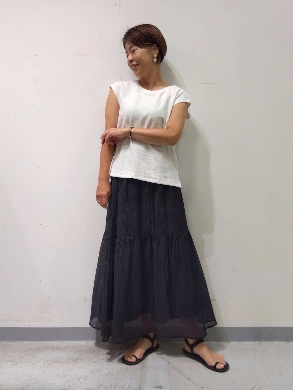 Kさんの「INDIVI｜【軽く羽織れる！】ダブルジャケット」を使ったコーディネート