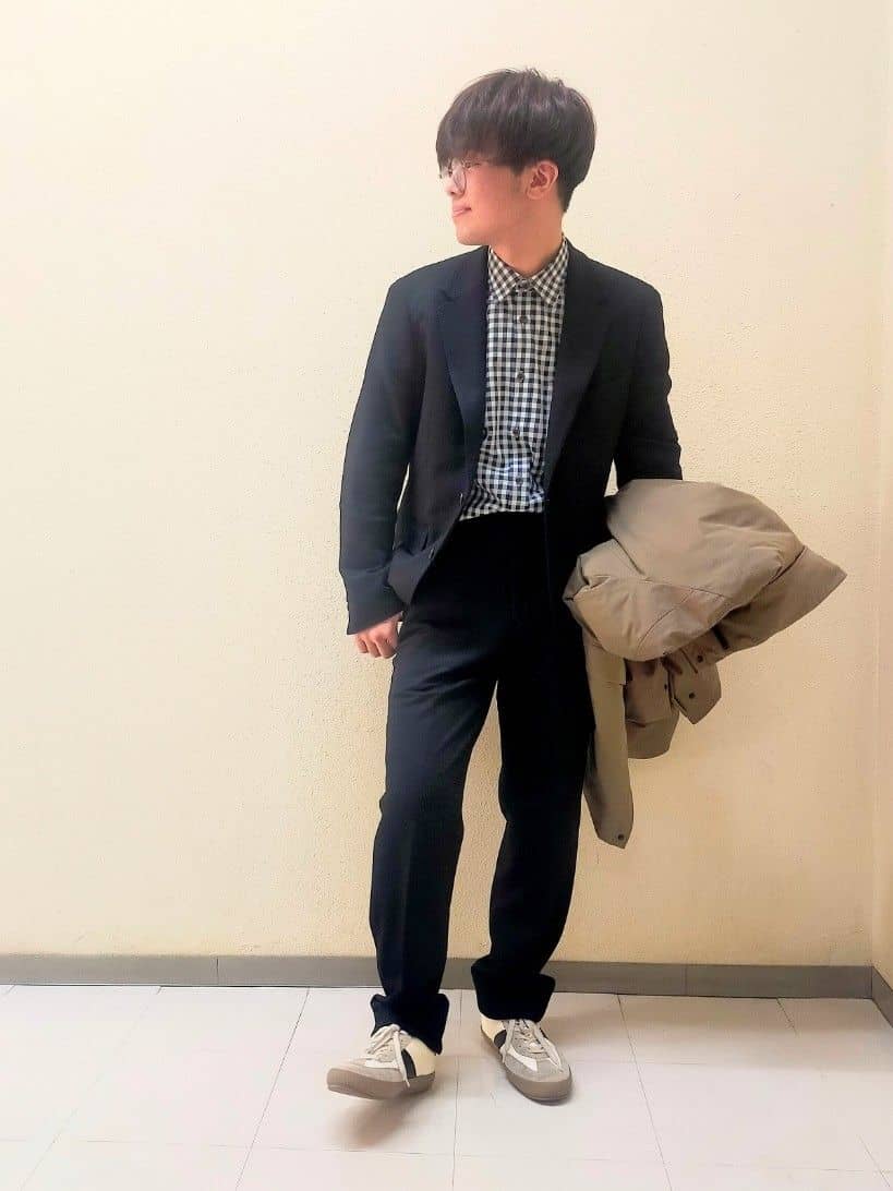 nerさんの「TAKEO KIKUCHI｜【Sサイズ～】尾州織 ピンヘッドムリネ ジャケット」を使ったコーディネート