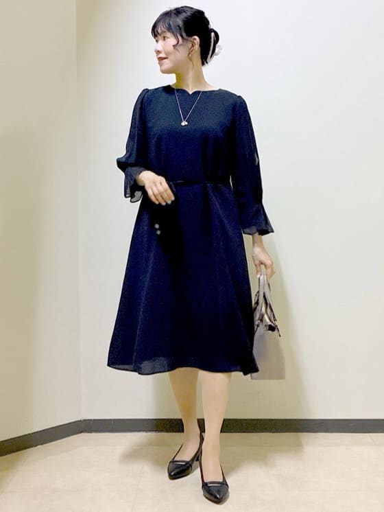  beni_gingerさんの「Reflect｜【SS-4Lサイズ／付属リボン】スリーブデザインジョーゼットワンピース」を使ったコーディネート