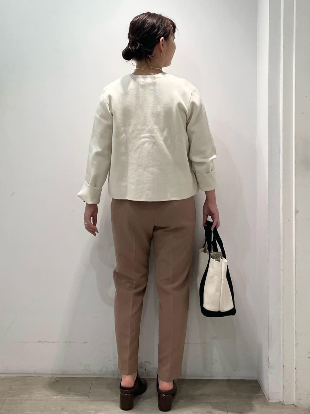 sumicaさんの「OPAQUE.CLIP｜ケーブルハーフスリーブニット【UVケア／洗濯機OK】《6col／S～LL》」を使ったコーディネート