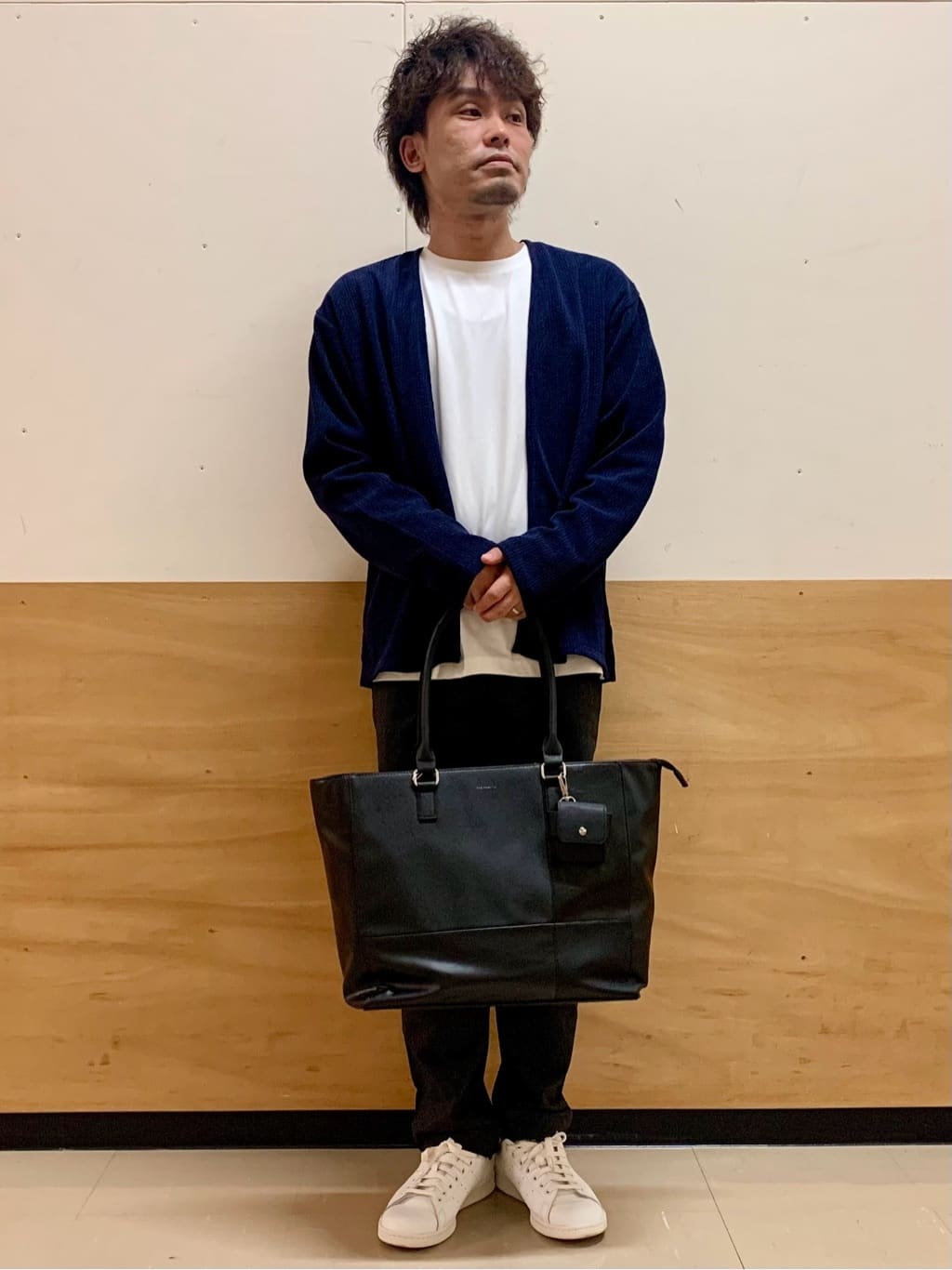 MATUさんの「THE SHOP TK｜【セットでお買い得！】モールニットカーディガン＋長袖Tシャツ　洗濯機OK/吸水速乾・毛玉になりにくい」を使ったコーディネート