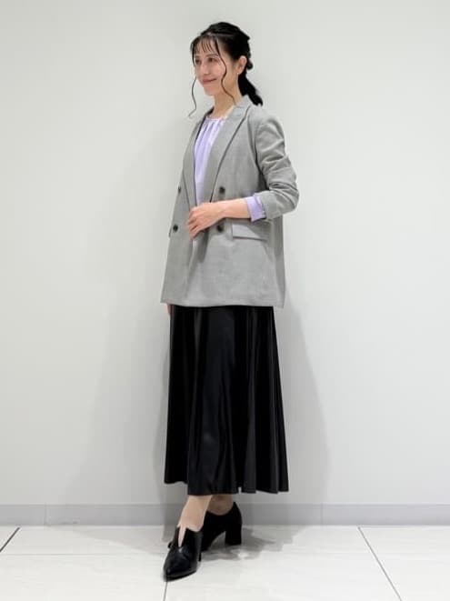 kayoさんの「INDIVI｜【洗える／セットアップ可能】凹凸ストレッチ素材ダブルジャケット」を使ったコーディネート