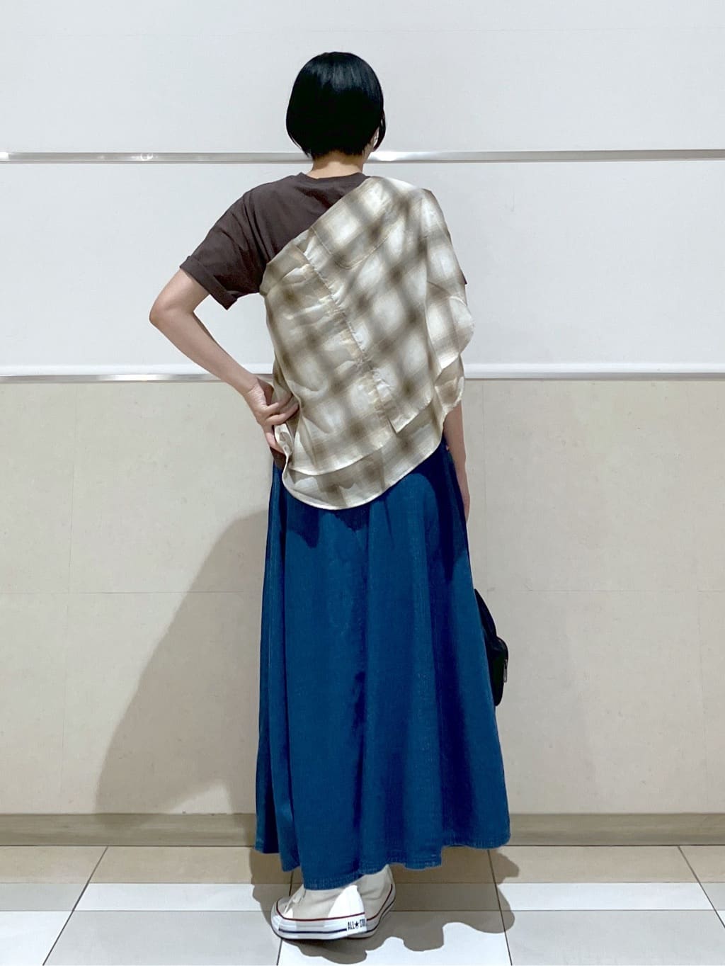 eriko さんの「Dessin｜【洗える】シアーオンブレーチェックシャツ」を使ったコーディネート