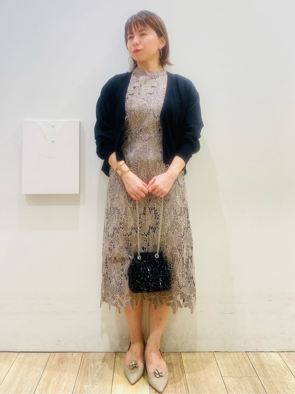 YUKOさんの「index｜《5色展開》コンパクトショートカーディガン【洗濯機洗い可】」を使ったコーディネート