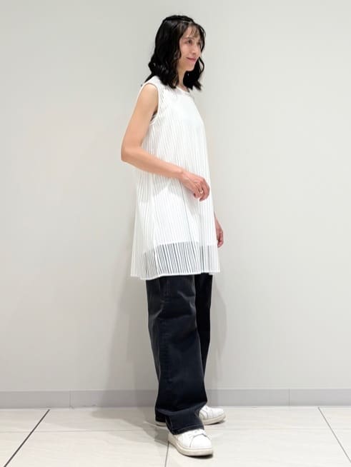 kayoさんの「INDIVI｜【洗える／セットアップ可能】ラッセルチュニック」を使ったコーディネート