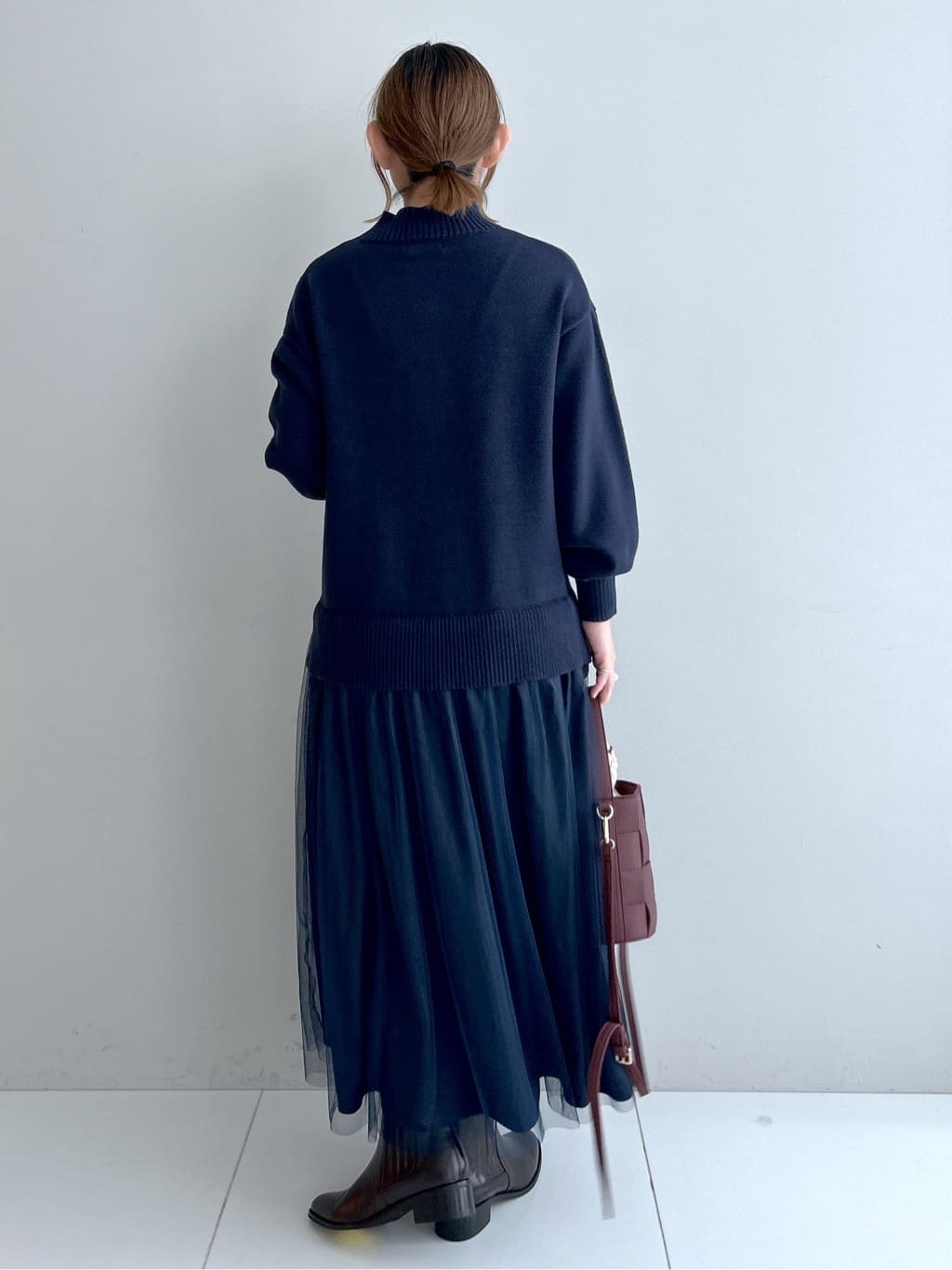 Hirokaさんの「Dessin｜【洗える】ニットチュールドッキングワンピース」を使ったコーディネート