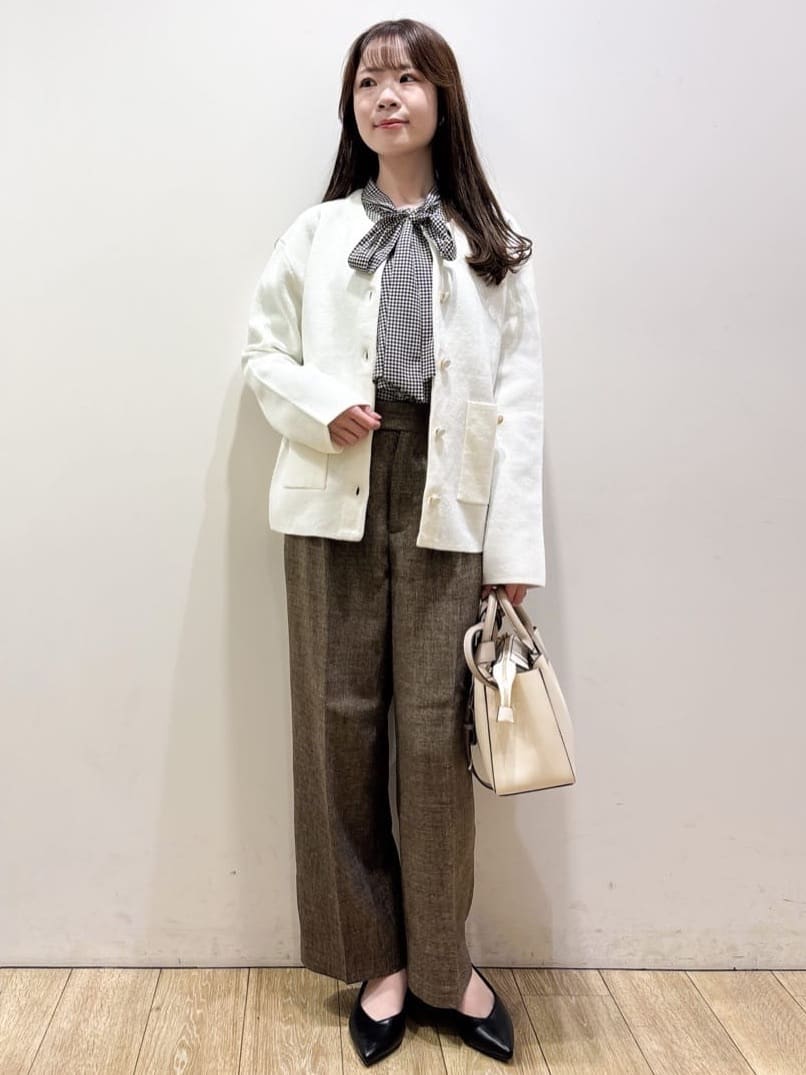 ayaさんの「index｜アシンメトリーレイヤードボウタイブラウス【洗濯機OK／イージーアイロン／防シワ】《XS～3L》」を使ったコーディネート
