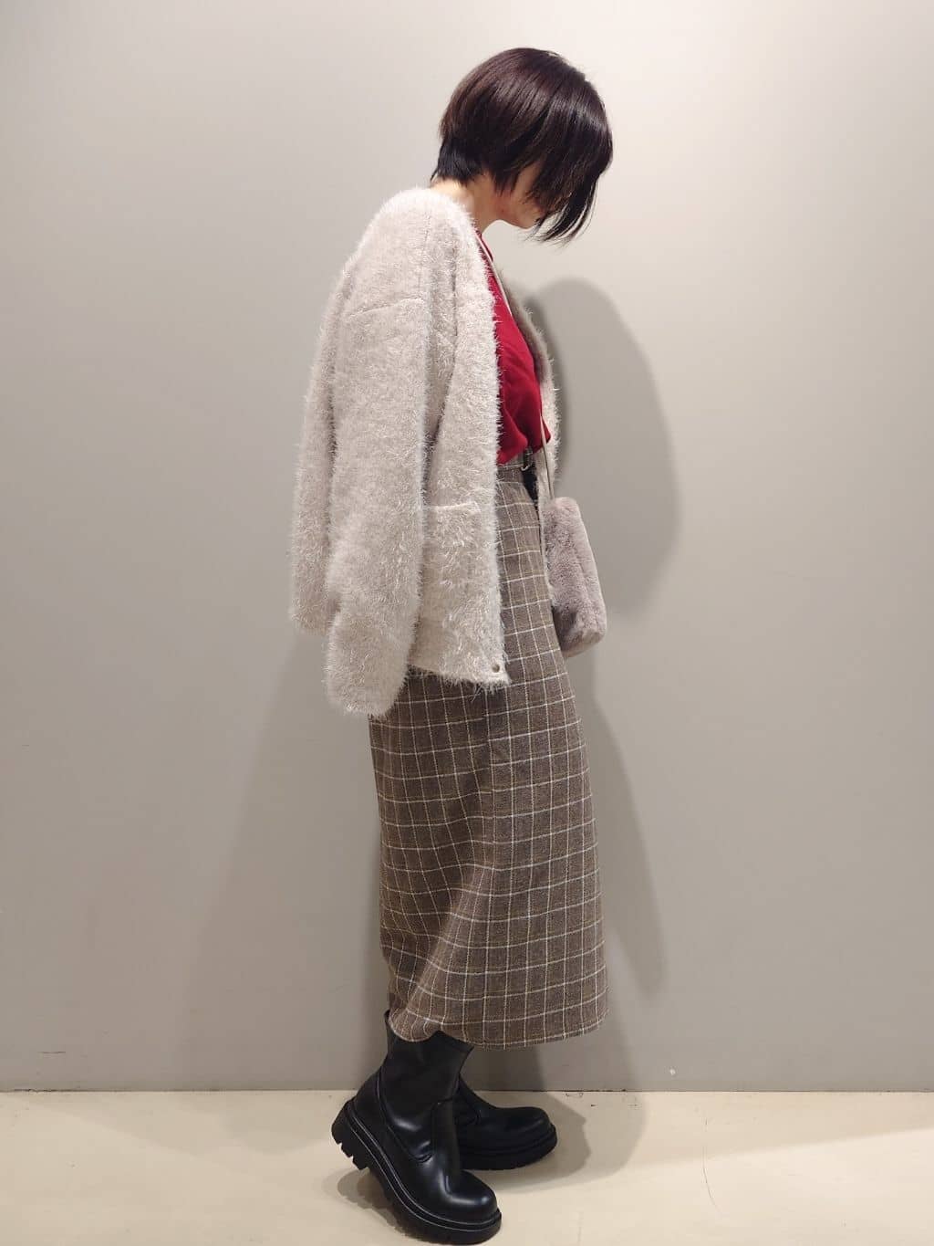 me：)さんの「OPAQUE.CLIP｜ボートネックニット／エクストラファインメリノウール【THEシリーズ／洗濯機OK】」を使ったコーディネート