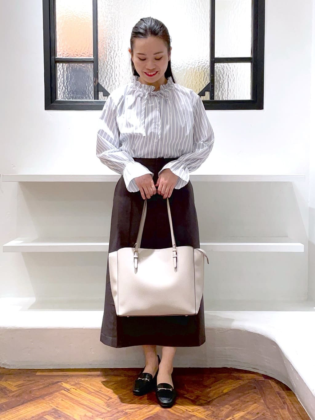 あんりさんの「grove｜【カセット服】洗えるストレートシルエットスカート」を使ったコーディネート