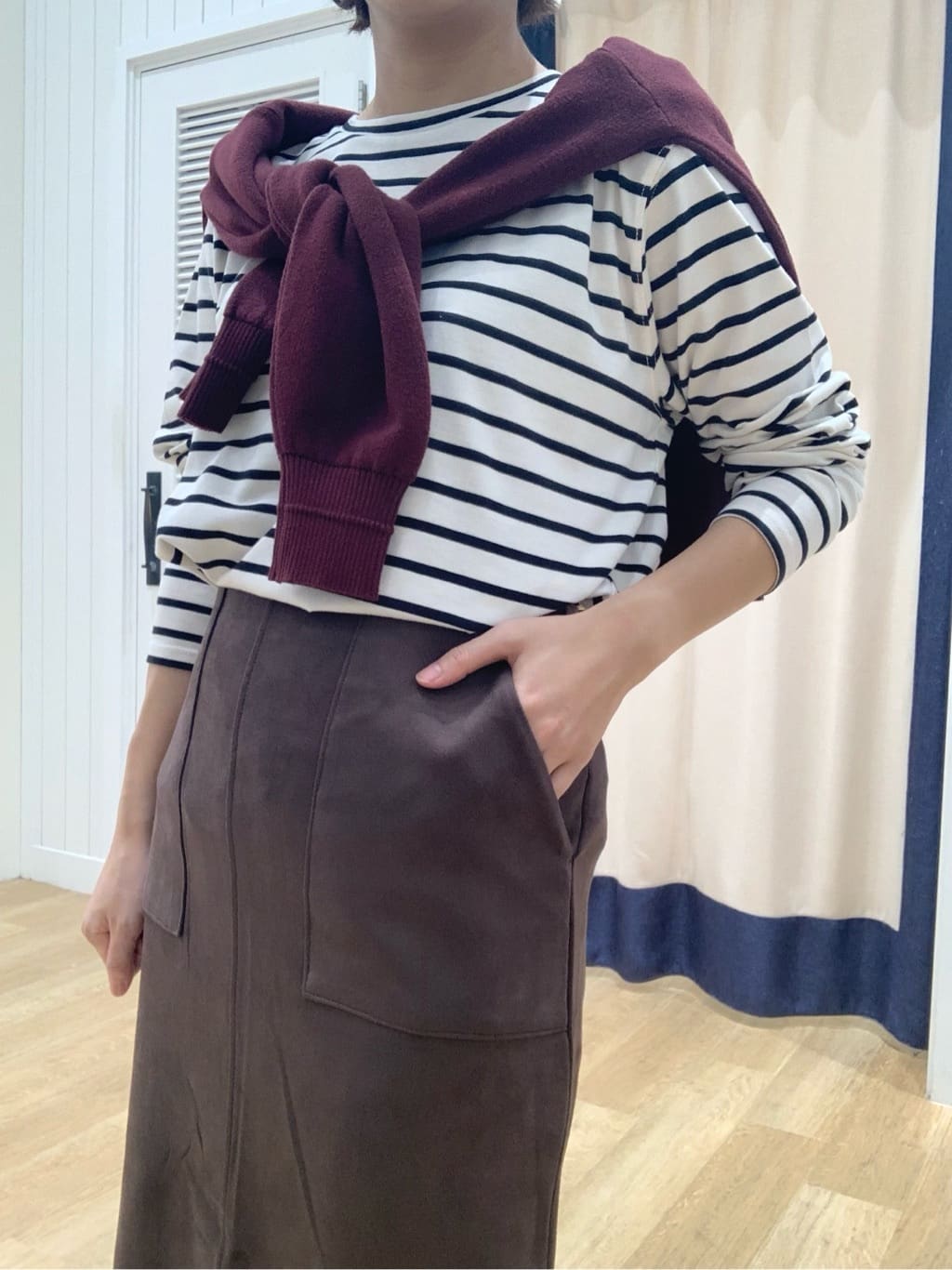 IMARIさんの「Dessin｜【選べる首元デザイン/洗える】クルーネックロングTシャツ」を使ったコーディネート