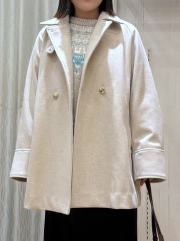 chさんの「THE SHOP TK｜クラシカルな装い ウールライクスタンドカラーコート」を使ったコーディネート