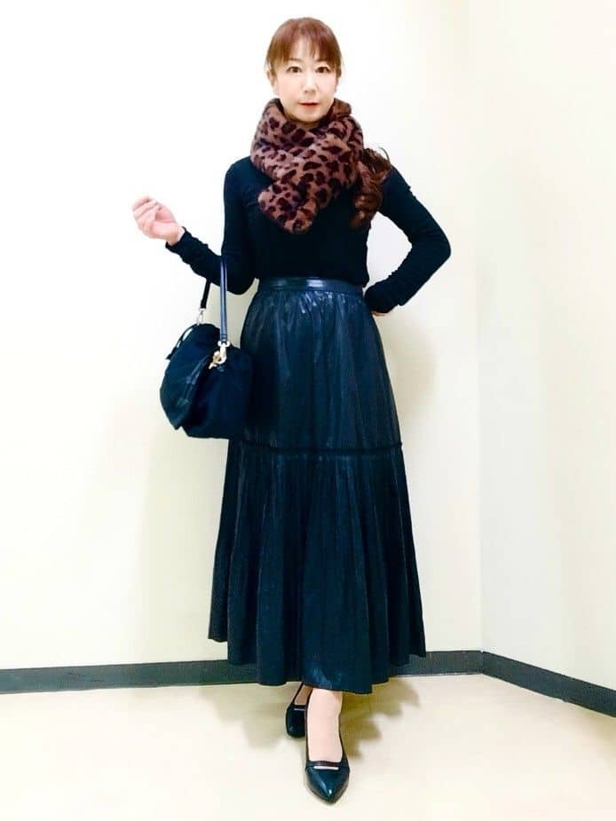 花さんの「Reflect｜【重ね着に大活躍◎／暖か保湿素材】プチタートルネックニット」を使ったコーディネート